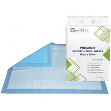 60x90cm Omnitex Premium Incontinence Bed Sheets/ Pads - 1400ml (Pack of 100)