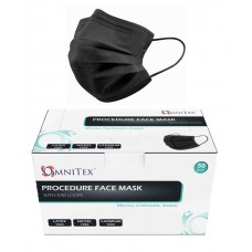 Omnitex Black Type IIR Medical Grade Face mask - Ear Loops (Box of 50)
